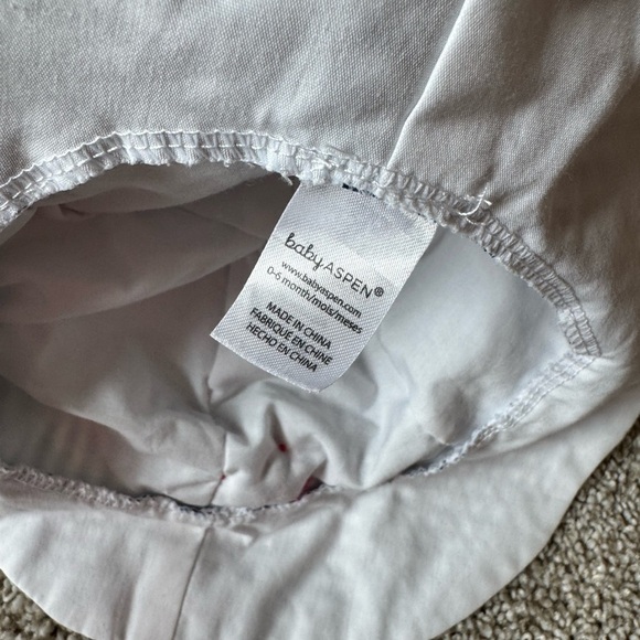 Baby Aspen baby Hat with Pink Flower Accent Bucket Hat sunhat size 0-6 months - Picture 5 of 6